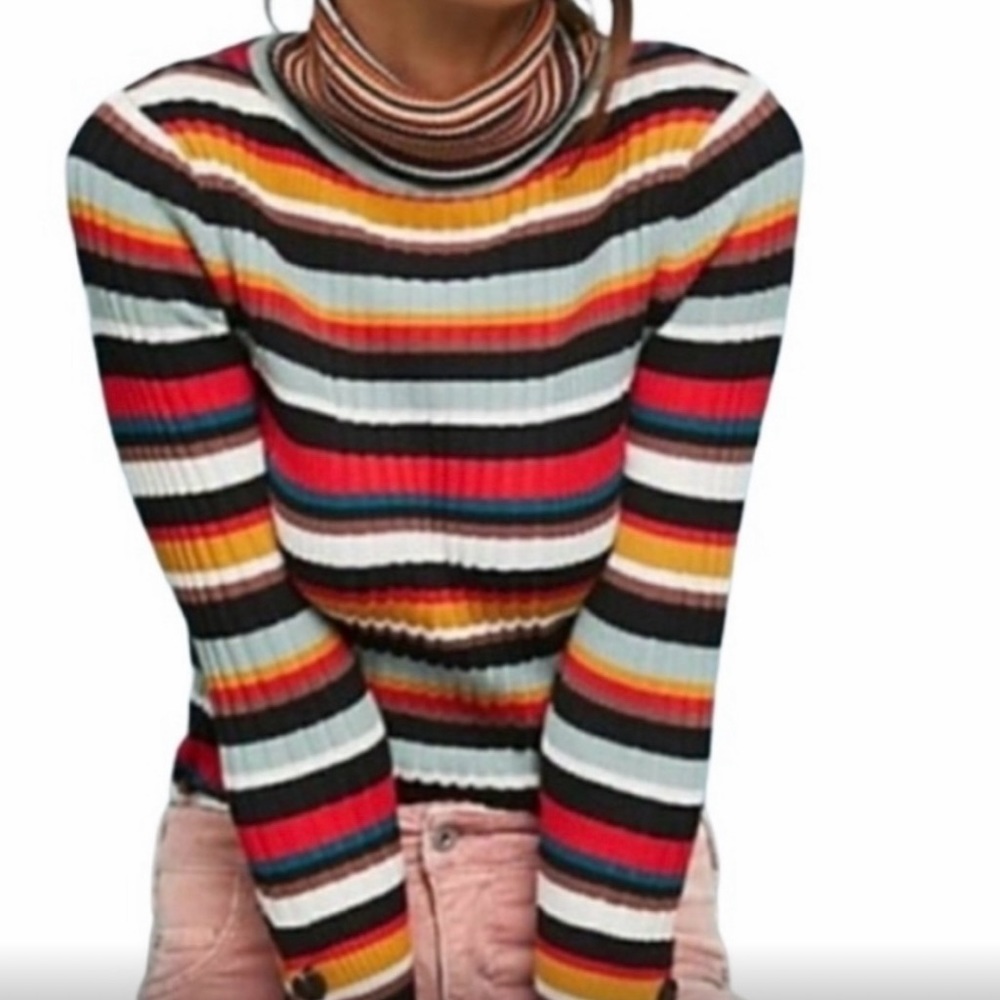 Striped turtleneck ; by moth for Anthropologie